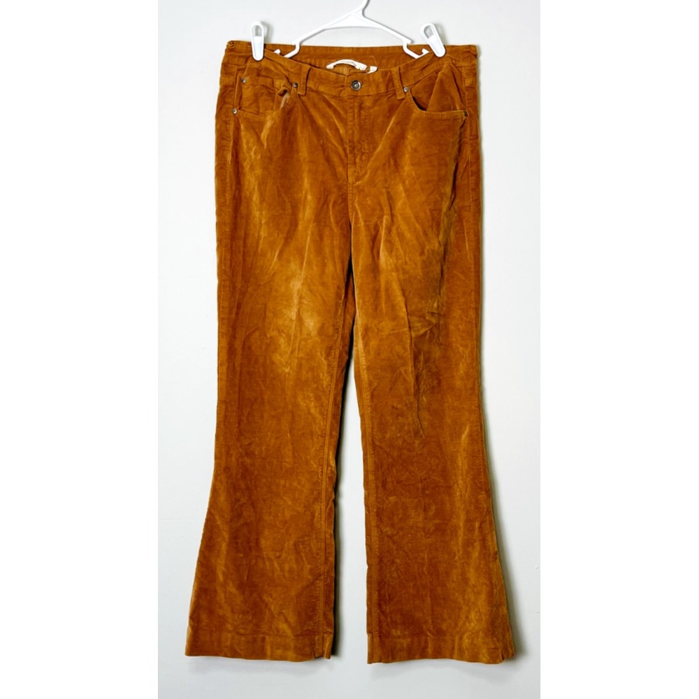 Soft Sorroundings Flare Leg Pants Women's‎ 10 Brown High Waist Copper Outdoorsy